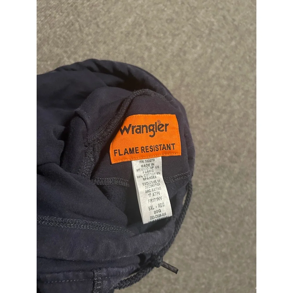 Wrangler Fr hoodie mens flame resistant blue work pullover size 5XL